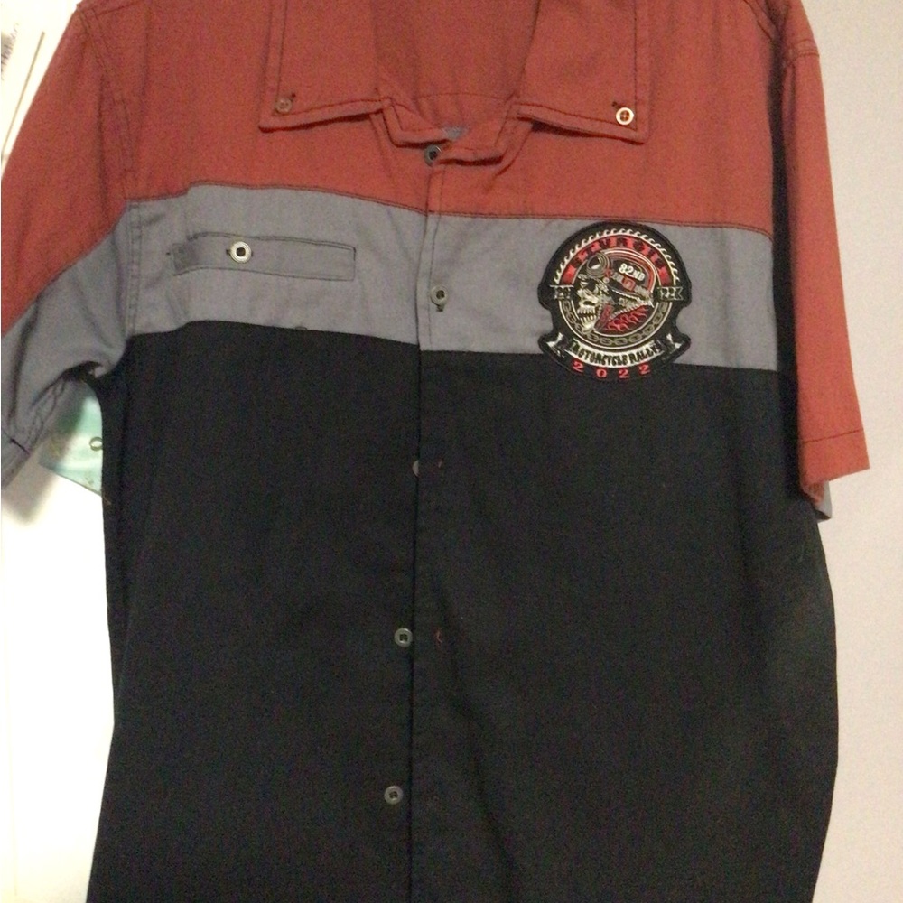 Color-Block Casual Button Down Shirt